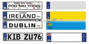 European reflective car license plate