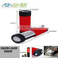 2 Brightness Mode Light/Strobe/OFF 1 LED Plastic Flashlight
