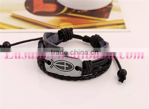 Fashion wrap bracelets leather treaty bracelets