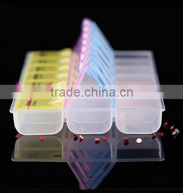 Professional Monday To Sunday Time Marked Empty 24 Grid Nail Tips Box,nail art decoration box