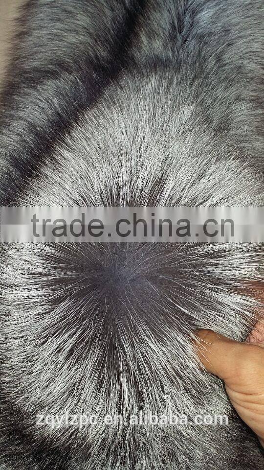 Natural color fur pelt real Silver Fox