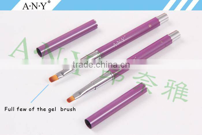 ANY Nail Art Beauty Care Metal Handle Oval Nylon Nail Brush UV Gel Nails