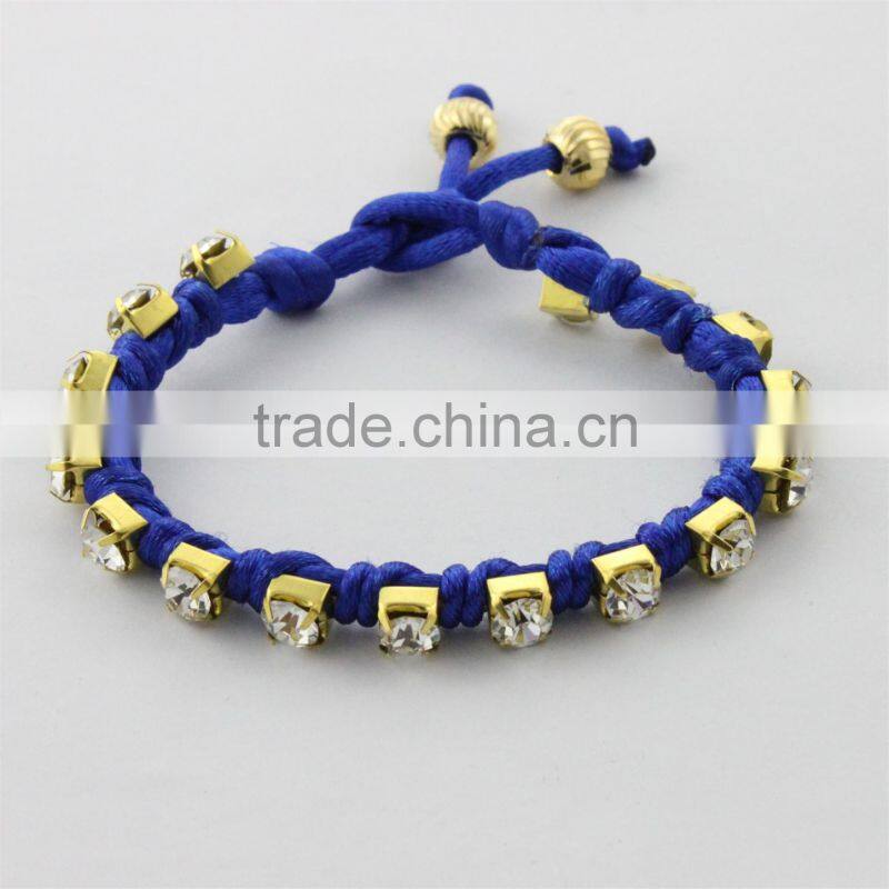 2014 fashion bracelet bangles golden beads with cotton rope bracelet women bracelet