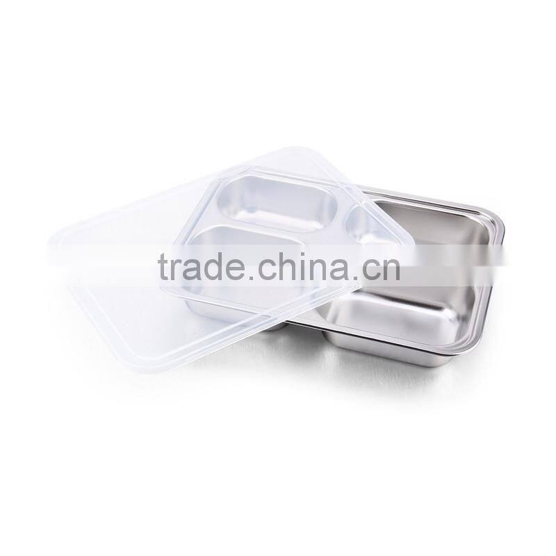 4 compartment stainless steel fast food tray & snack tray/plate