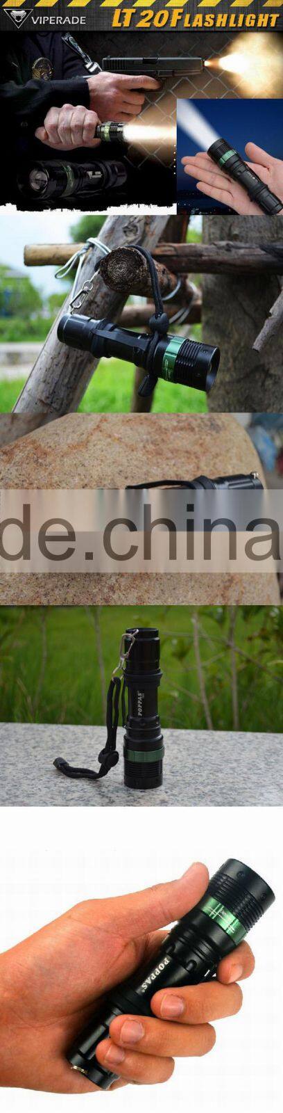 POPPAS T820 Hot Sale XPE Led Adjustable Focus aluminum men police flashlight toy