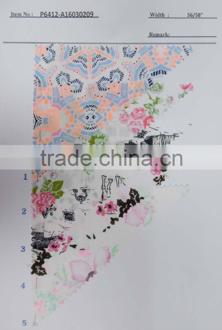 women cotton printed shirting fabrics stocklot P634-A16030215