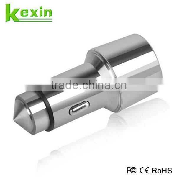 Whoesale Smart Mini Safety Hammer Car Charger with 2 port, Portable 12V Micro USB Adaptor for Charging