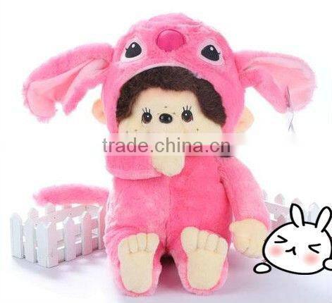 Blue stitch monchhichi plush doll