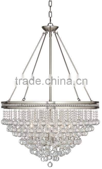 530-31 Regina Brushed Nickel 28" Wide Crystal Ceiling Light