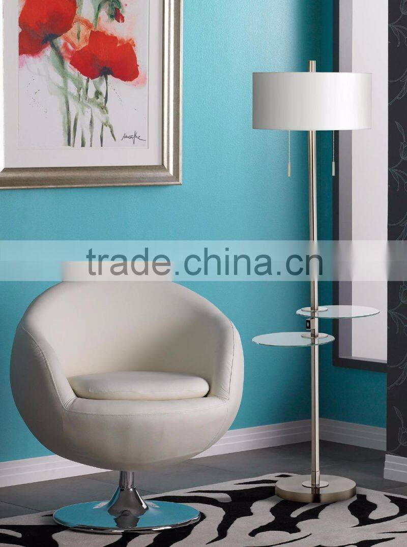 1024-21 two glass trays a brushed nickel finish Functional and stylish Concierge Double Tray Floor Lamp with USB