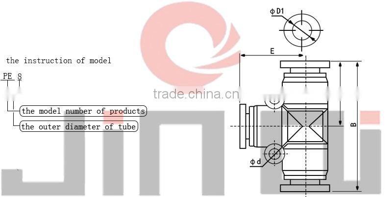 alibaba china pneumatic tee plastic joint