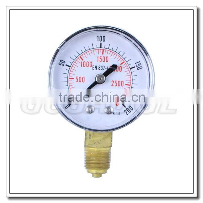High quality black steel bourdon tube low air pressure gauge