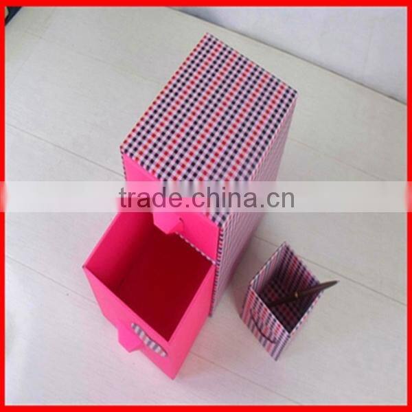 Various Color Red Cheap Custom Paper Plaid Drawer Storage Box Wholesale