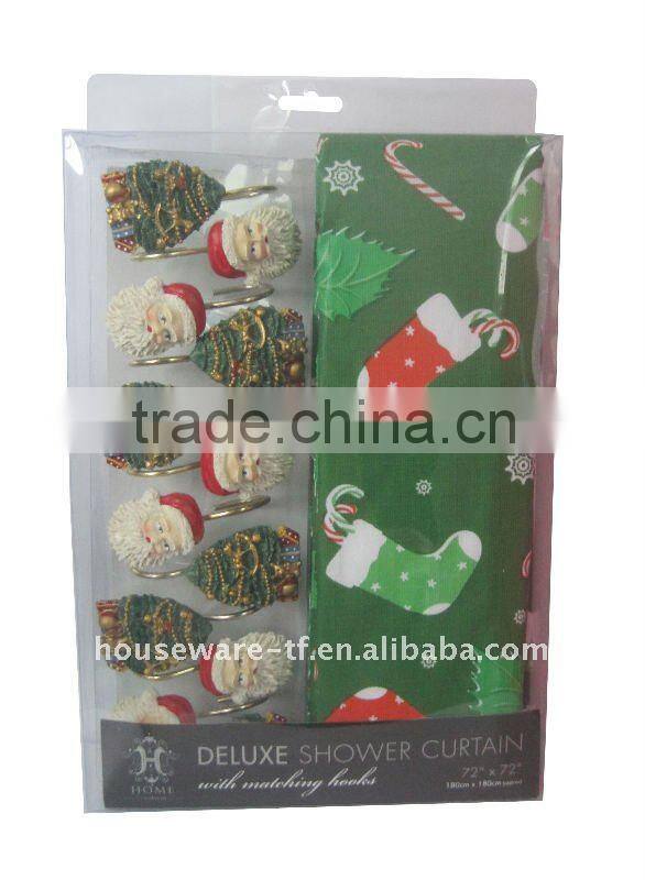 Christmas shower curtain ,peva shower curtain,eva shower curtain