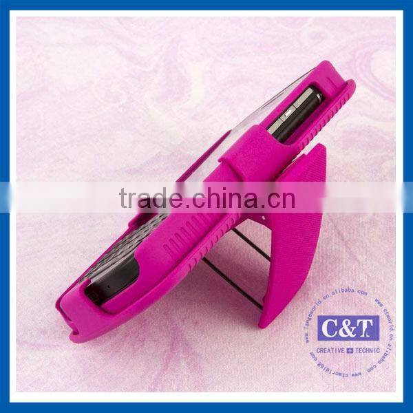 C&T Black kickstand combo Holster Belt Clip Case For Blackberry Q10