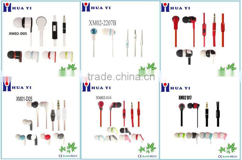 China manufacturer promotional cheap flat wire earphone for mp3