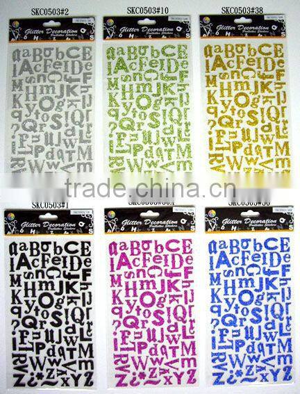 Glitter Alphabet letter sticker
