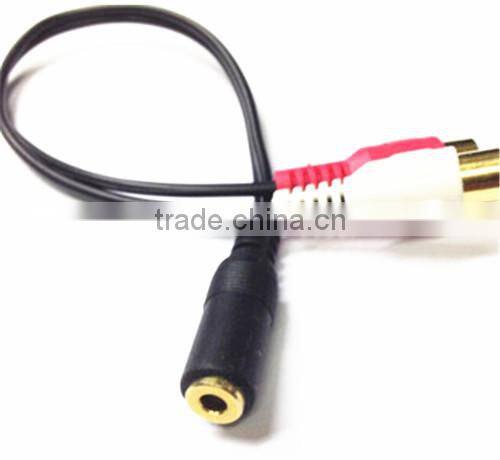3.5mm AUX-IN adapter jack RCA extension 2 male to 1 female