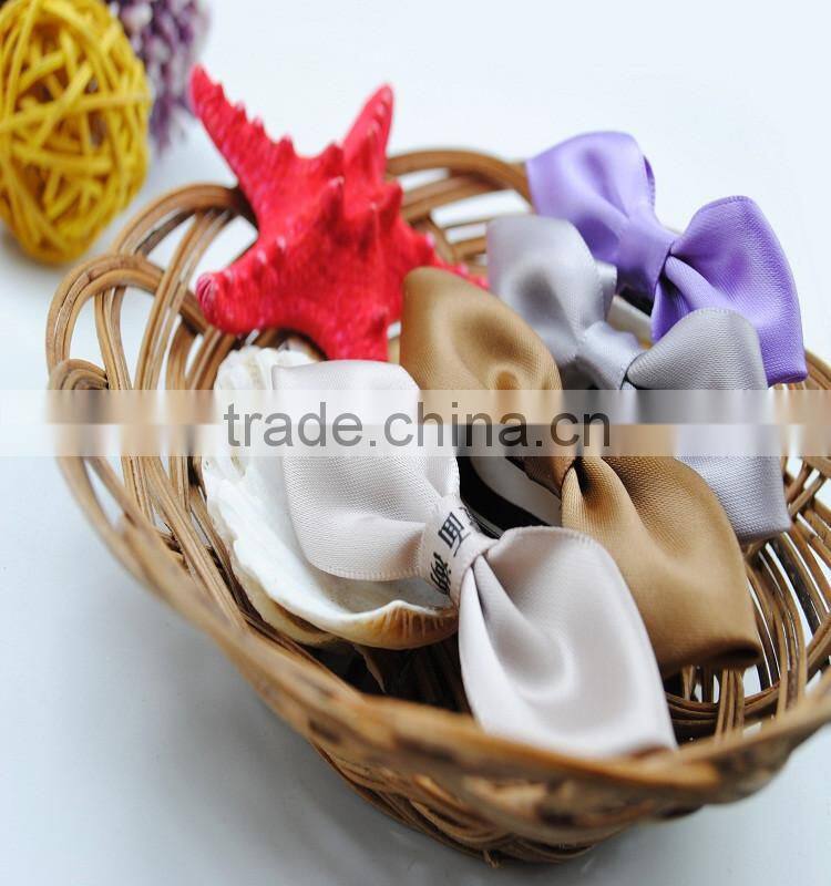 red polyester ribbon bow with loop for bottle decoration