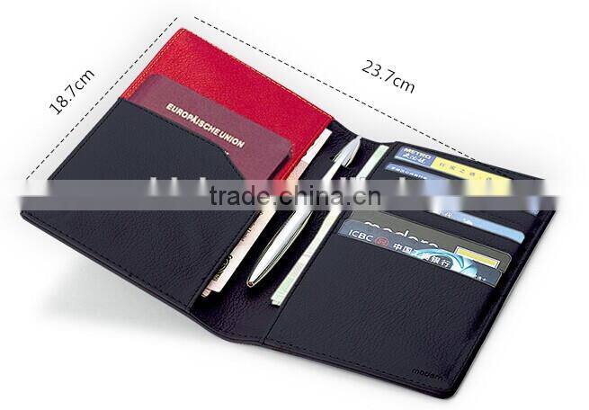 Hot Sale Leather Passport Holder, passport wallet With Pen holder