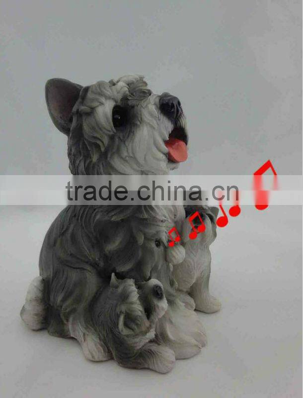 home resin music dog with shake head