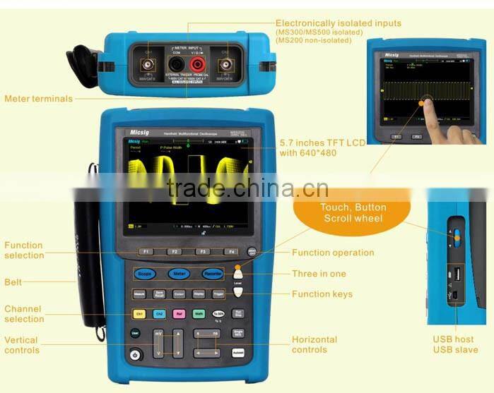 Micsig MS310IT touch screen multimeter digital scopemter handheld portable oscilloscope 100mhz