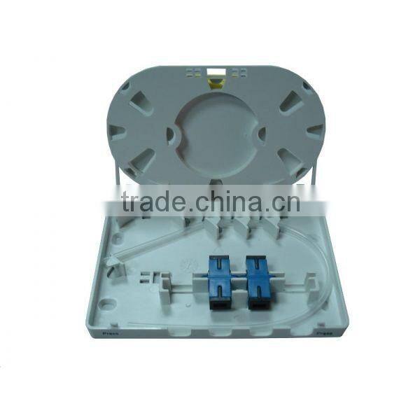 2/4 port Ftth indoor fiber box, optical fiber terminal box with sc fiber adaptor and sc fiber pigtail