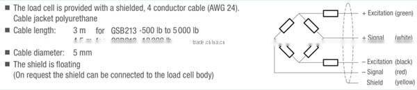GSB213 IP68 2.5klb 5klb stainless steel load cell