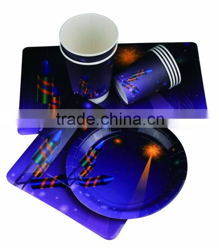 7oz single wall printed disposable paper cup with handle