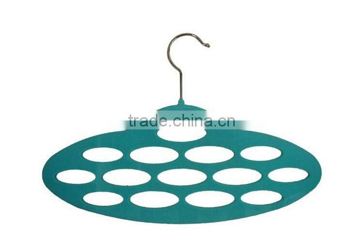 Oval Circles Velvet Flocked Scarf Hanger Organizer