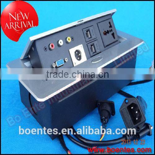 table top socket popup box/ desktop socket round connector with multiple wires