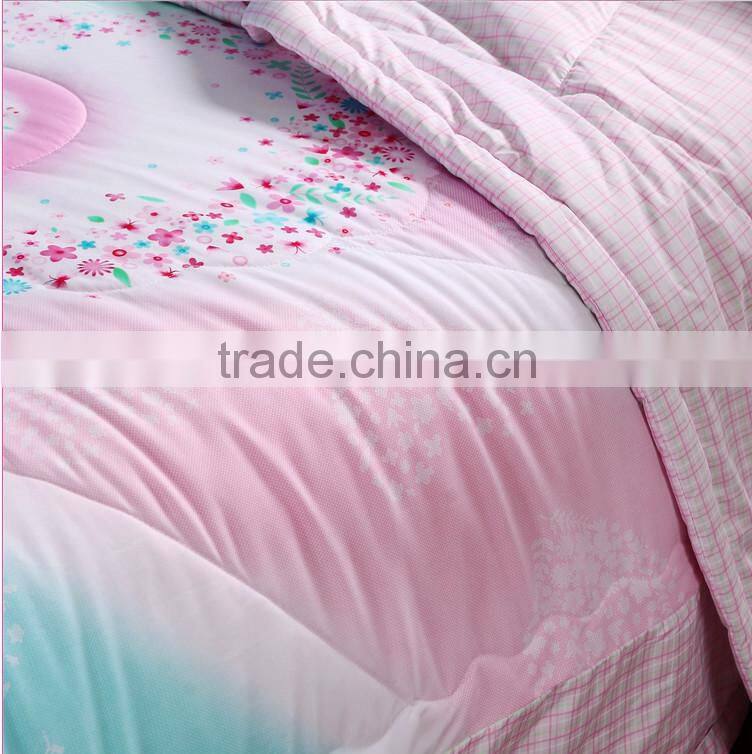 Luxury 3d floral printed quilting comforter set , cotton/poly filling quilt