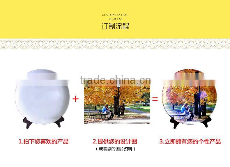 Sunmeta high quality 10"golden rim plate, heat transfer plate