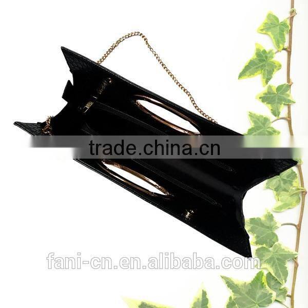 Luxury style crocodile genuine leather single shoulder bag with chain shoulder for women