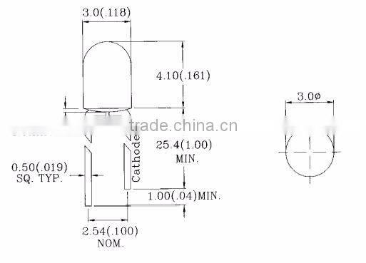 3MM FLANGLESS LED Lamp