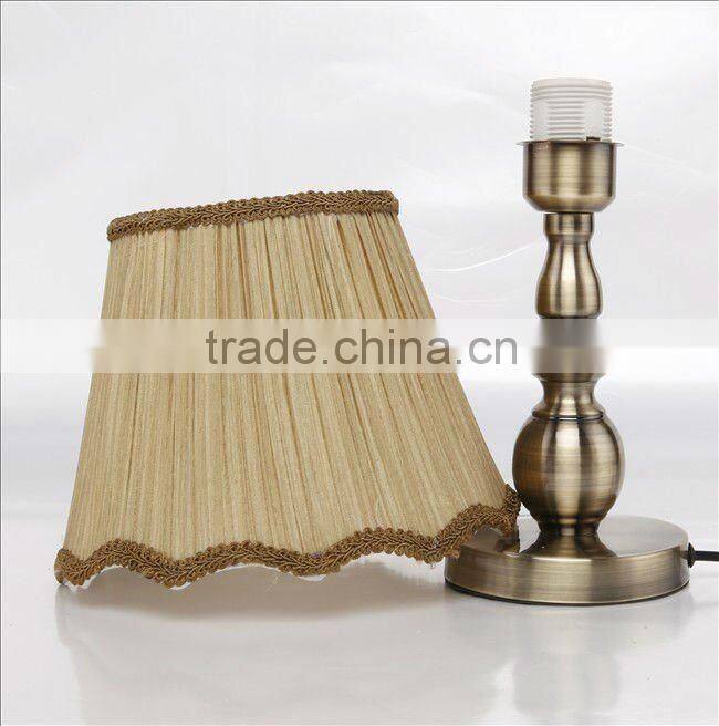 Yellow fabric shade table lamp