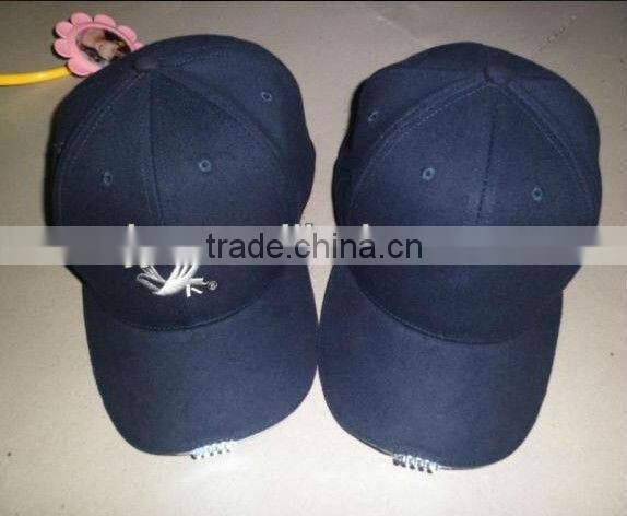 100% fleece high quality baseball caps with 3-5 led lights