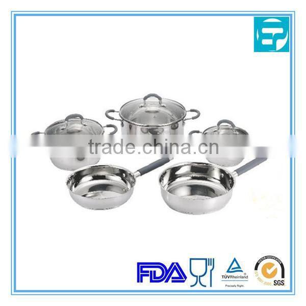 8pcs stainless steel cookware with silicon handle