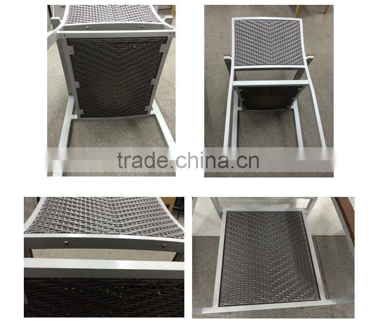 Outdoor aluminium stackable restaurant chair with rattan seat & back aluminum rattan chair