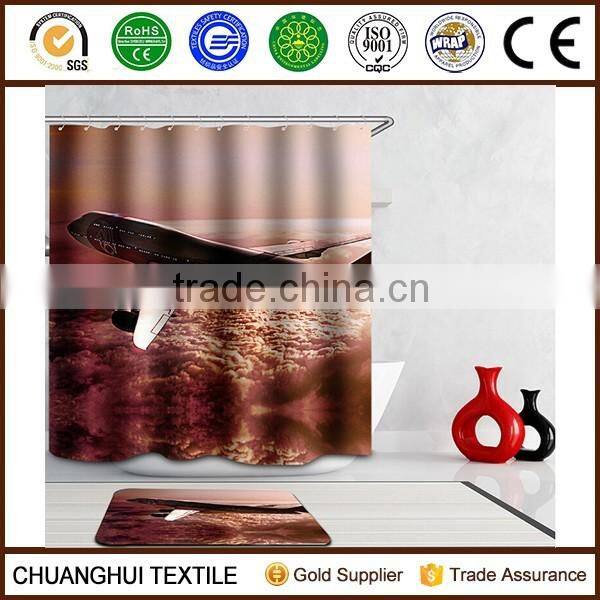 3D printed plain up in the air mould proof shower curtain for home or hotel