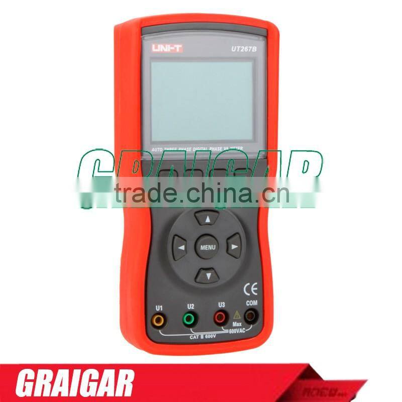 Uni-T Ut267b Auto 3 Three Clamp Digital Phase Meter Va Volt Ammeter Power Factor Tester Power Meter W Rs-232 & Lcd Backlight