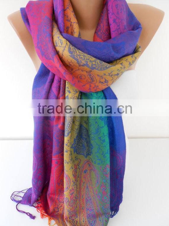 Pashmina Scarf Ombre Rainbow Scarf Spring Fall Winter Scarf