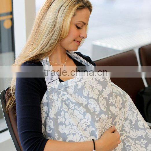 Wide Hooter Hider Made of the Highest Quality Fabric navy with flower printed baby nursing apron