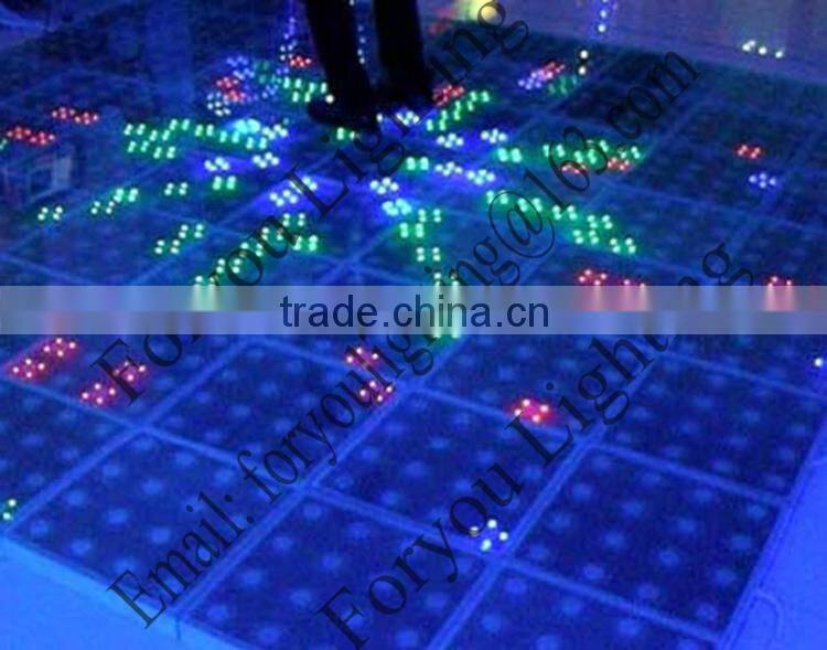 PC & Sub Control Disco DJ Wedding 192pcs SMD3528 RGB 3IN1 LED 4*4 Pixel Outdoor Waterproof Digital Interactive Dance Floor
