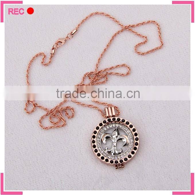 Imitation Gold necklace imitation jewelry with round pendant, imitation gold necklace for women