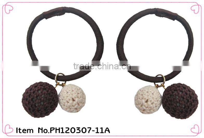 elastic hair ties with balls for women