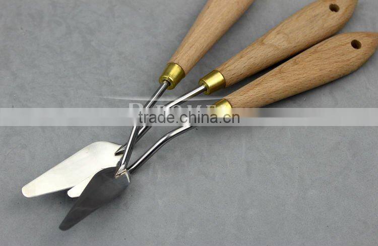 wood handle stainless steel palette painting knife