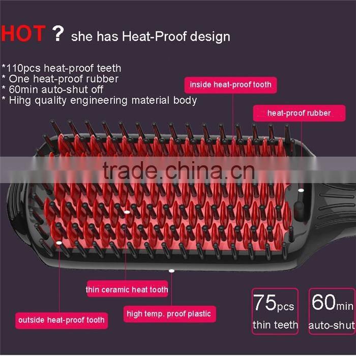 New Products Black pink 3in1 hair straightener 2017