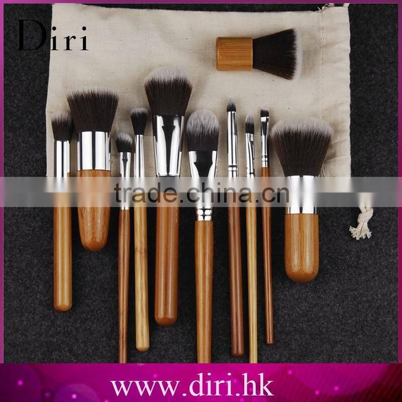 11PCS Professional Private Label Bamboo Handle Cosmetic Makeup Brush Set Wholesale