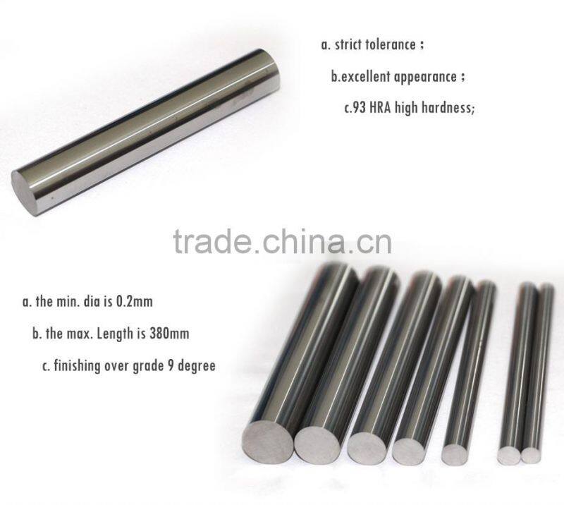 china carbide rods, dia. from 0.5 to 28mm tungsten carbide rod, cemented carbide rod,